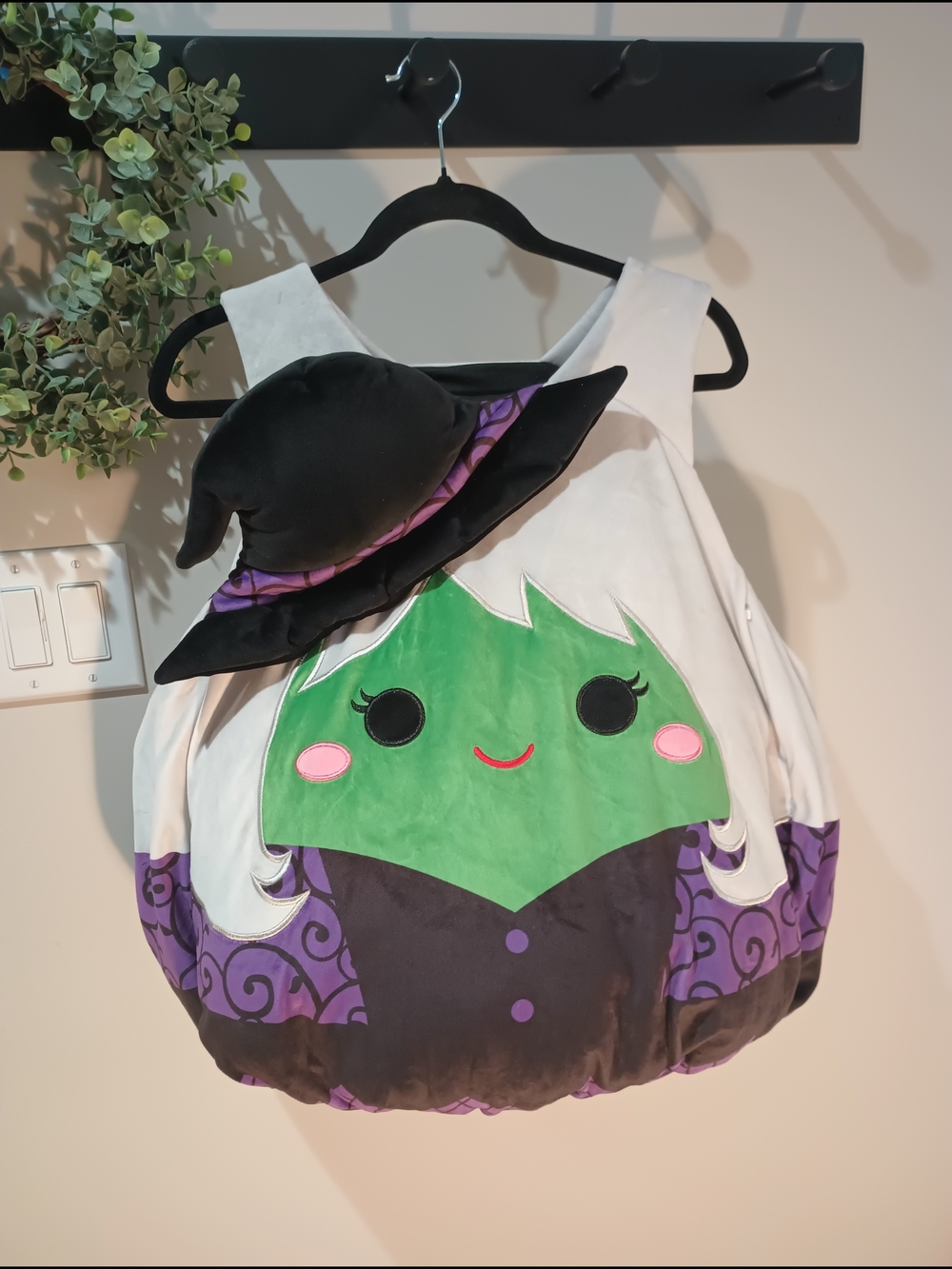 Squishmallows Mariposa The Witch Costume w/attached Hat Kids OSFM